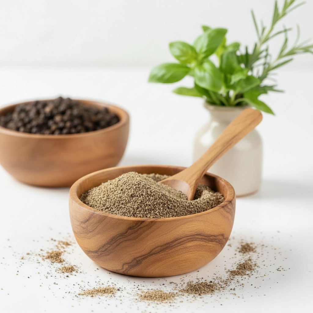 Ground Black Pepper with Greenery