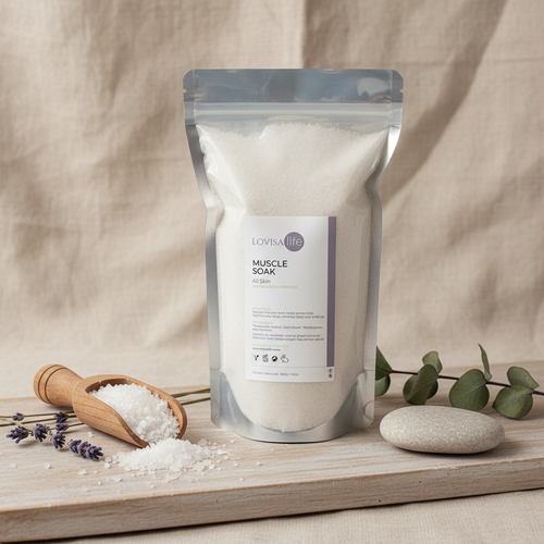 Lovisalife Muscle Soak – Styled Product Shot